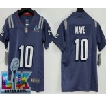 Youth New England Patriots #10 Drake Maye Limited Gray Rivalries Super Bowl LX Vapor Jersey