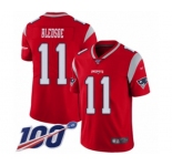 Youth New England Patriots #11 Drew Bledsoe Limited Red Inverted Legend 100th Season Football Jersey