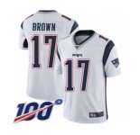 Youth New England Patriots #17 Antonio Brown White Vapor Untouchable Limited Player 100th Season Football Jersey