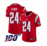 Youth New England Patriots #24 Stephon Gilmore Limited Red Inverted Legend 100th Season Football Jersey