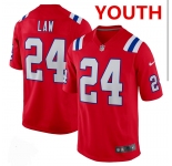 Youth New England Patriots #24 Ty Law Nike Red Alternate Vapor Limited Jersey