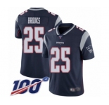 Youth New England Patriots #25 Terrence Brooks Navy Blue Team Color Vapor Untouchable Limited Player 100th Season Football Jersey