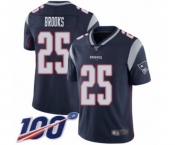 Youth New England Patriots #25 Terrence Brooks Navy Blue Team Color Vapor Untouchable Limited Player 100th Season Football Jersey