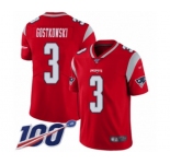 Youth New England Patriots #3 Stephen Gostkowski Limited Red Inverted Legend 100th Season Football Jersey