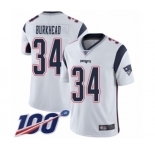 Youth New England Patriots #34 Rex Burkhead White Vapor Untouchable Limited Player 100th Season Football Jersey