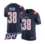 Youth New England Patriots #38 Brandon Bolden Limited Navy Blue Rush Vapor Untouchable 100th Season Football Jersey