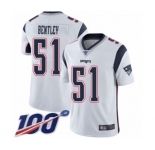 Youth New England Patriots #51 Ja'Whaun Bentley White Vapor Untouchable Limited Player 100th Season Football Jersey