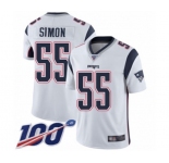 Youth New England Patriots #55 John Simon White Vapor Untouchable Limited Player 100th Season Football Jersey