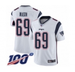Youth New England Patriots #69 Shaq Mason White Vapor Untouchable Limited Player 100th Season Football Jersey