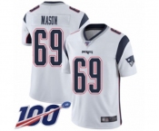 Youth New England Patriots #69 Shaq Mason White Vapor Untouchable Limited Player 100th Season Football Jersey