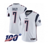 Youth New England Patriots #7 Jake Bailey White Vapor Untouchable Limited Player 100th Season Football Jersey