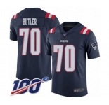 Youth New England Patriots #70 Adam Butler Limited Navy Blue Rush Vapor Untouchable 100th Season Football Jersey
