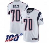 Youth New England Patriots #70 Adam Butler White Vapor Untouchable Limited Player 100th Season Football Jersey
