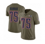 Youth New England Patriots #75 Ted Karras Limited Olive 2017 Salute to Service Football Jersey