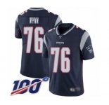 Youth New England Patriots #76 Isaiah Wynn Navy Blue Team Color Vapor Untouchable Limited Player 100th Season Football Jersey