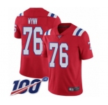 Youth New England Patriots #76 Isaiah Wynn Red Alternate Vapor Untouchable Limited Player 100th Season Football Jersey