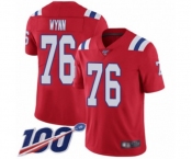 Youth New England Patriots #76 Isaiah Wynn Red Alternate Vapor Untouchable Limited Player 100th Season Football Jersey