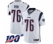 Youth New England Patriots #76 Isaiah Wynn White Vapor Untouchable Limited Player 100th Season Football Jersey