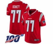 Youth New England Patriots #77 Michael Bennett Limited Red Inverted Legend 100th Season Football Jersey