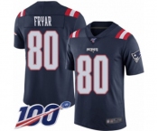 Youth New England Patriots #80 Irving Fryar Limited Navy Blue Rush Vapor Untouchable 100th Season Football Jersey