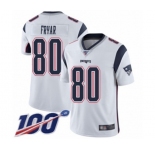 Youth New England Patriots #80 Irving Fryar White Vapor Untouchable Limited Player 100th Season Football Jersey