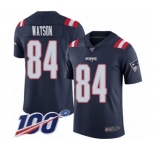 Youth New England Patriots #84 Benjamin Watson Limited Navy Blue Rush Vapor Untouchable 100th Season Football Jersey