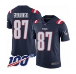 Youth New England Patriots #87 Rob Gronkowski Limited Navy Blue Rush Vapor Untouchable 100th Season Football Jersey