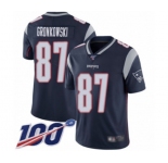 Youth New England Patriots #87 Rob Gronkowski Navy Blue Team Color Vapor Untouchable Limited Player 100th Season Football Jersey