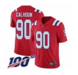 Youth New England Patriots #90 Shilique Calhoun Red Alternate Vapor Untouchable Limited Player 100th Season Football Jersey