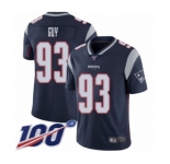 Youth New England Patriots #93 Lawrence Guy Navy Blue Team Color Vapor Untouchable Limited Player 100th Season Football Jersey