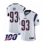 Youth New England Patriots #93 Lawrence Guy White Vapor Untouchable Limited Player 100th Season Football Jersey