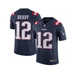Youth Nike New England Patriots #12 Tom Brady Limited Navy Blue Rush NFL Jersey