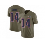 Youth Nike New England Patriots #14 Brandin Cooks Limited Olive 2017 Salute to Service NFL Jersey