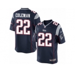 Youth Nike New England Patriots #22 Justin Coleman Limited Navy Blue Team Color NFL Jersey