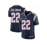 Youth Nike New England Patriots #22 Justin Coleman Vapor Untouchable Limited Navy Blue Team Color NFL Jersey