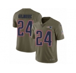Youth Nike New England Patriots #24 Stephon Gilmore Limited Olive 2017 Salute to Service NFL Jersey