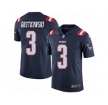 Youth Nike New England Patriots #3 Stephen Gostkowski Limited Navy Blue Rush NFL Jersey