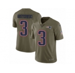 Youth Nike New England Patriots #3 Stephen Gostkowski Limited Olive 2017 Salute to Service NFL Jersey