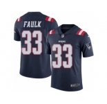 Youth Nike New England Patriots #33 Kevin Faulk Limited Navy Blue Rush NFL Jersey