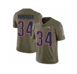 Youth Nike New England Patriots #34 Rex Burkhead Limited Olive 2017 Salute to Service NFL Jersey