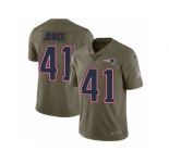Youth Nike New England Patriots #41 Cyrus Jones Limited Olive 2017 Salute to Service NFL Jersey