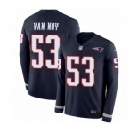 Youth Nike New England Patriots #53 Kyle Van Noy Limited Navy Blue Therma Long Sleeve NFL Jersey
