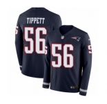 Youth Nike New England Patriots #56 Andre Tippett Limited Navy Blue Therma Long Sleeve NFL Jersey
