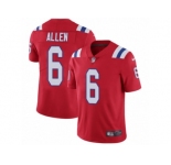 Youth Nike New England Patriots #6 Ryan Allen Vapor Untouchable Limited Red Alternate NFL Jersey