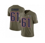 Youth Nike New England Patriots #61 Marcus Cannon Limited Olive 2017 Salute to Service NFL Jersey