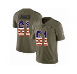 Youth Nike New England Patriots #61 Marcus Cannon Limited Olive USA Flag 2017 Salute to Service NFL Jersey