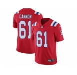 Youth Nike New England Patriots #61 Marcus Cannon Vapor Untouchable Limited Red Alternate NFL Jersey