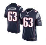 Youth Nike New England Patriots #63 Tre Jackson Navy Blue Team Color NFL Jersey