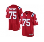 Youth Nike New England Patriots #75 Ted Karras Limited Red Alternate NFL Jersey