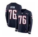 Youth Nike New England Patriots #76 Isaiah Wynn Limited Navy Blue Therma Long Sleeve NFL Jersey